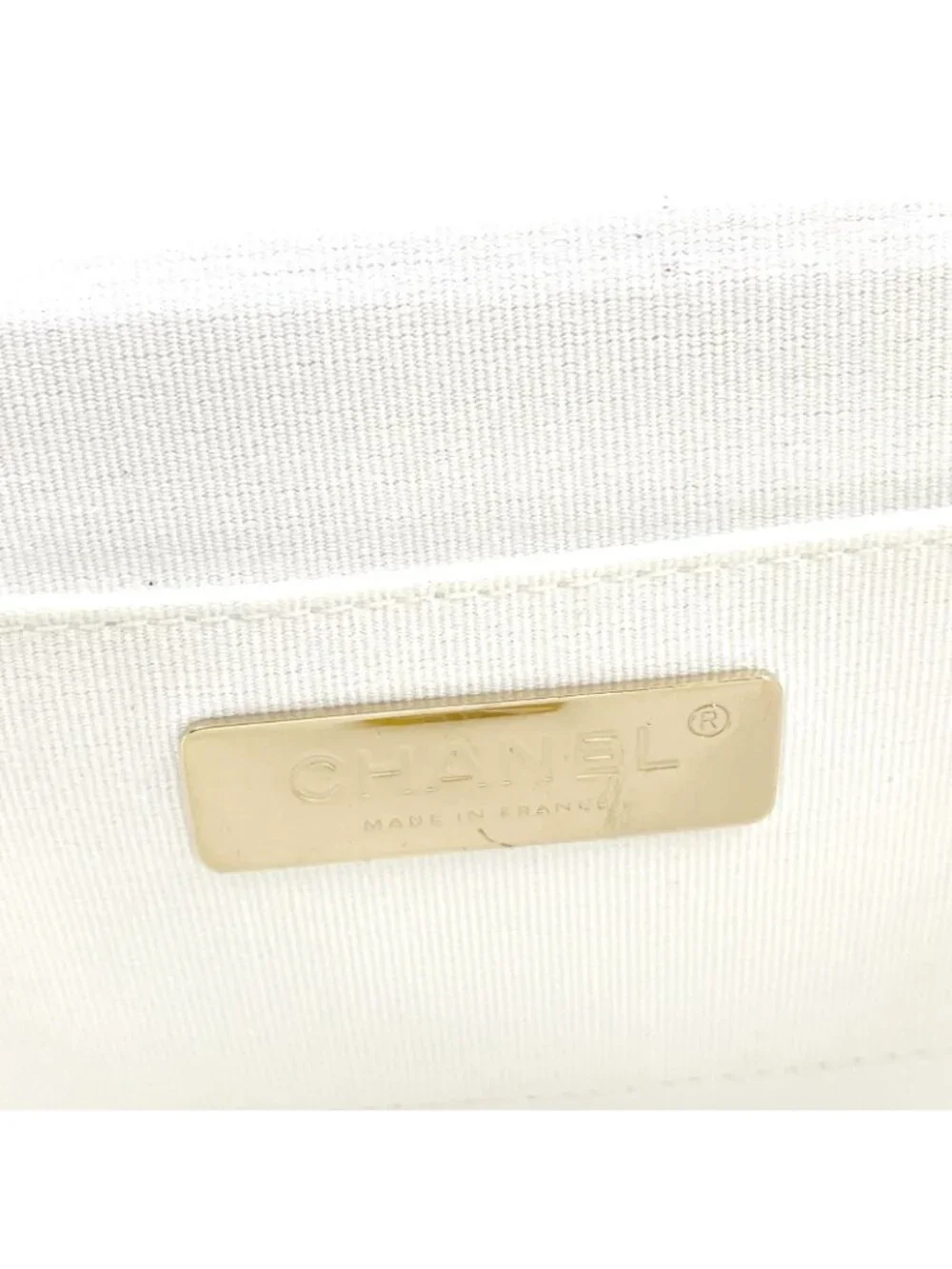 Chanel Quilted Small Box Random Lambskin White Chain Shoulder Bag Gold